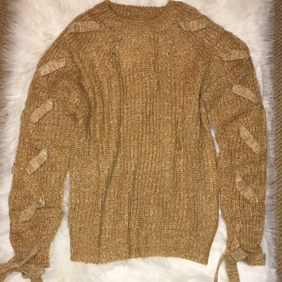 Host Pic Ochre Yellow Ribbon Sweater - Picture 3 of 3